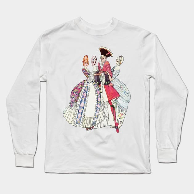 In Powder and Crinoline by Kay Nielsen Long Sleeve T-Shirt by vintage-art